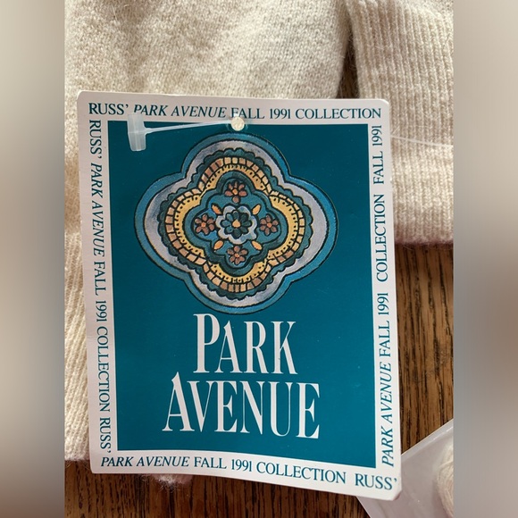 Vintage Ms Russ Sweater W/tags  2X Lambs Wool Angora Rabbit Nylon Cream FLAW* - Picture 4 of 10